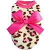 Greenlans Pet Dog Cat Leopard Bowknot Vestiti Corallo Pile Cucciolo Vestiti Abbigliamento Costume