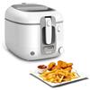 Tefal FR3141 Super Uno, friggitrice | alloggiamento termico | capacità fino a 1,2 kg | timer digitale | cassetta filtro antiodore | contenitore interno estraibile e antiaderente | bianco/grigio
