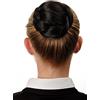 WIG ME UP - Chignon Crocchia Toupet Finemente Intrecciato Costume tradizionale Fermacapelli a pettine Forcina Nero N672-2