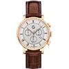 Mercedes-Benz Collection Cronografo da uomo Classic Retro Gold | Orologio da polso in acciaio inox e pelle di vitello | marrone, oro rosa