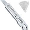 SHUNCHG Taglierino Multiuso Portatile Retrattile,Taglierino Cutter Professionale 18mm Con 10 Lame di Ricambio Coltello Multiuso per Casa, Ufficio, Uso Scolastico