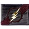 The Flash DC Flash Emblema Fulmine Dorato Completo Texturizzato Portafoglio/Portamonete Bi-Fold ID & Porta Carte, Nero