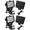 Maclean MCE442 Faretto Proiettore solare a LED con sensore di movimento IP44, 6W, 360lm, 6000K bianco freddo, batteria agli ioni di litio da 2400 mAh, 5,5V DC (2 x Stück)