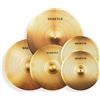 SHAEVLE Confezione di piatti a basso volume Golden Mute Cymbal 14 Hi-hat+16 Crash+18 'Crash+20 Ride Quiet Drum Cymbal Pack per la pratica