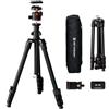 K&F CONCEPT Treppiede per Fotocamera 178cm K234A3+BH-36, Treppiede Video compatto con Testa Sferica, Treppiede da Viaggio con capacità di carico 8kg, Treppiedi in alluminio con Clip per Cellulare