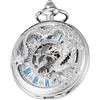 Tiong Orologio da tasca in legno, meccanico, Steampunk, elegante, in rame, con quadrante aperto, da uomo, con scatola a catena, idea regalo