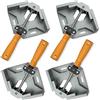 Housolution Morsetto Angolare, [4 Pezzi] Morsetto Utensile a Angolo Retto di 90°, Right Angle Clamp in Lega di Alluminio, Strumento con Ganascia Regolabile per Lavorazione del Legno - Grigio Argento