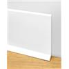 QWORK® 5m Battiscopa adesivo flessibile - Battiscopa pvc -10 cm x 12 mm - Stile minimalista - Bianco