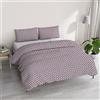 Italian Bed Linen Parure copripiumino ATHENA con sacco e federe stampati, RITA ROSA, Matrimoniale