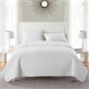 VCNY Home Quilt Lussuoso copriletto Trapuntato Ultra Morbido, Comodo Set da 3 Pezzi, Design Geometrico Moderno per la Decorazione di casa e Hotel, Microfibra, Bianco, Full/Queen