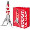 Fisura - Lampada a lava rossa rocket. Base bianca, liquido rosso e lava bianca. Lampada a lava retrò con lampadina di ricambio. 20 cm x 20 cm x 45 cm.