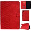 Rosbtib Custodia per Lenovo Tab M10 HD 2ND Gen TB-X306F TB-X306X, Pelle PU Cover [Funzione di Supporto] [Slot per Scheda] Cover Lenovo Tab M10 (2a Generazione) 10.1 2020 - Rosso Quadrato