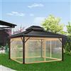 OKYUK Zanzariera per gazebo da esterni, universale, copertura per zanzariera, 4 pezzi, con chiusura lampo, per gazebo da 10 x 12 (solo zanzariera) (cachi, 3 m x 3,6 m)