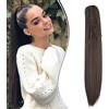 Dcbaboo Posticci per Capelli Coda di Cavallo Extension Capelli Lisci Lunghi Coda Capelli Extension con Pinza 50cm Coda Finta per Capelli Sintetici Dritti Naturali Ponytail, Marrone Cioccolato