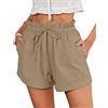 ABYOVRT Pantaloncini Donna Estivi con Coulisse Vita Alta Casual Larghi Shorts Donna Sciolto Pantaloni Corti Traspirante Pantaloncini con Tasche,Nero,S