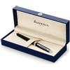 Waterman Hémisphère penna roller | nero lucido con finiture cromate | punta fine con cartuccia di inchiostro nero | confezione regalo