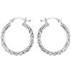 Tuscany Silver Orecchini creoli da donna in argento sterling diamantati da 25 mm