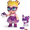 Super Cute Little Babies Super Cute Mini Glitzy Cool Doll con cucciolo - Sofi & Wanda, bambola articolata da 12 cm con cucciolo, abiti e accessori da supereroe, adatta per bambini dai 4 anni in su