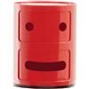 Kartell Componibile Smile Contenitore Faccia Seria, ABS, Rosso, 32 x 32 x 40 cm