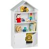 Relaxdays Scaffale Portagiochi, Libreria 4 Scomparti in MDF, Porta Libri e Giocattoli, HLP: 115x68x28 cm, Bianco Grigio