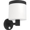 EGLO Lampada a muro LED per esterni Pantete, lampada solare per esterni con rilevatore di movimento, plastica nera e bianca, illuminazione per esterni, IP44