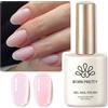 BORN PRETTY Smalto Gel Semipermanente Rosa Bianco, 15ML Gelatina Trasparente Pink Bianco Latte Smalto UV LED Smalto per Unghie Manicure Francese Naturale