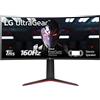 LG 34GP63AP UltraGear Gaming Monitor 34" QHD UltraWide Curvo LED VA HDR 10, 3440x1440, 1ms, AMD FreeSync Premium 160Hz, Audio Stereo 14W, HDMI 2.0 (HDPC 2.2), Display Port 1.4, Flicker Safe, Nero