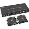 VEDINDUST HDMI Splitter Extender 1 in 2 Out 50m,Over Cat5e 6 7 Ethernet Trasmettitore Ricevitore Supporto Preimpostazioni EDID 1080p POC Solo Bisogno di Alimentazione TX per lavoro
