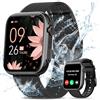 SWGOTA Smartwatch Donna con Chiamate, 1.85 HD Orologio Smart Watch con 3 Cinturini 24H Cardiofrequenzimetro SpO2 Sonno, 120+ Modalità Sport, Ciclo Mestruale, IP68 per iOS Android Regalo Nero