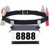 Rumgug Cintura Porta-Pettorale per Gare, Race Belt di Running Triathlon Maratona per Atleti, Corsa Ciclismo con 6 Porta Gel Elastico (Nero)