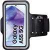 CoverKingz Bracciale sportivo per Samsung Galaxy A55 5G - Custodia da braccio con scomparto per chiavi - Supporto sportivo - Nero