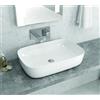 KAMALU Lavabo da appoggio 60cm linee arrotondate bianco | Litos-0013