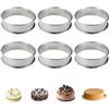 LWMLWM Anelli per Torte Rotondo, 6 Pezzi Stampo per Dolci antiaderenti in Acciaio Inossidabile Crostata Mousse Pasticceria Dessert Torta Stampo (8 x 2,5 cm)
