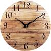 Plumeet Orologio da Parete, Orologi da Parete in Legno Senza Cornice da 25cm con Movimento al Quarzo Silenzioso, Orologi Rustici in Legno di Noce per Cucina, Camera da Letto, Soggiorno, Marrone