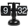 mooas Flip Desk Clock (Black), Retro Vintage Design Auto Flip Desk/Table Clock Large Number Battery Powered Internal Gear Operated Home Décor Ideal for Home Office School Hotel Café