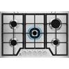 Electrolux KGS7536SX Linea Slim Piano Cottura 5 Fuochi a Gas 75 cm Griglie in Ghisa (1 Bruciatore Wok) colore Inox