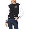 Starter Black Label Ladies Starter Sweat College Jacket Giacca, Nero/Bianco, L Donna