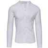 Evoga Camicia Uomo di Lino Bianca Sartoriale Casual Elegante Estiva Slim Fit (L, Bianco)