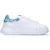 EMPORIO ARMANI Sneaker donna bianca/azzurra in pelle