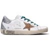 GOLDEN GOOSE SUPER-STAR CLASSIC Sneaker donna bianca/argento in pelle