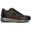 HOGAN Sneaker uomo nera/verde militare in pelle