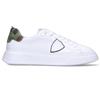 PHILIPPE MODEL Sneaker uomo bianca/verde militare in pelle