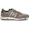 PREMIATA Sneaker uomo grigia/verde militare in pelle