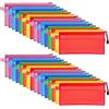 FOCCTS 32 Pezzi Sacchetto Zip Impermeabile, Mesh Sacchetto del Documento Busta per Ufficio Formati Zipper Portadocumenti con Chiusura Cartella Busta per Cosmetici Uffici Forniture Accessori da Viaggio