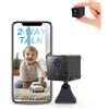 AOBOCAM Mini Telecamera Wifi, 150 Giorni di Standby Mini Telecamera 4K HD/Conversazione Bidirezionale/Rilevamento del Movimento AI Telecamera Wireless Wi-Fi Interno (black 1)