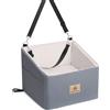 PAWBOSE Seggiolino Auto per Cani, Grigio Seggiolino da Viaggio per Auto per Cani Fino a 11 kg, Rimovibile e Lavabile Seggiolino Auto, seggiolino Auto per Cani con Cintura di Sicurezza, Car Seat