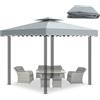 Qdreclod Telo Gazebo 3x3 m, Tetto di Ricambio per Gazebo Giardino Impermeabile, Doppio Strato con Air Vent Copertura Rimovibile per Campeggio, Spiaggia, Sole