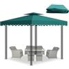 Qdreclod Telo Gazebo 3x3 m, Tetto di Ricambio per Gazebo Giardino Impermeabile, Doppio Strato con Air Vent Copertura Rimovibile per Campeggio, Spiaggia, Sole