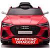 Mondial Toys Auto Elettrica Macchina Per Bambini 12V Telecomandata Audi RS E-Tron Sportback con Sedile in Pelle Cintura di Sicurezza Porte Apribili Telecomando Tappetini Omaggio Full Optional (Rosso)