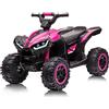 Baloveby 12V Quad elettrico per bambini, auto elettrica per bambini ATV con musica, clacson, faro LED, 83 x 53 x 56 cm, per bambini 3-8 anni (Rosa)